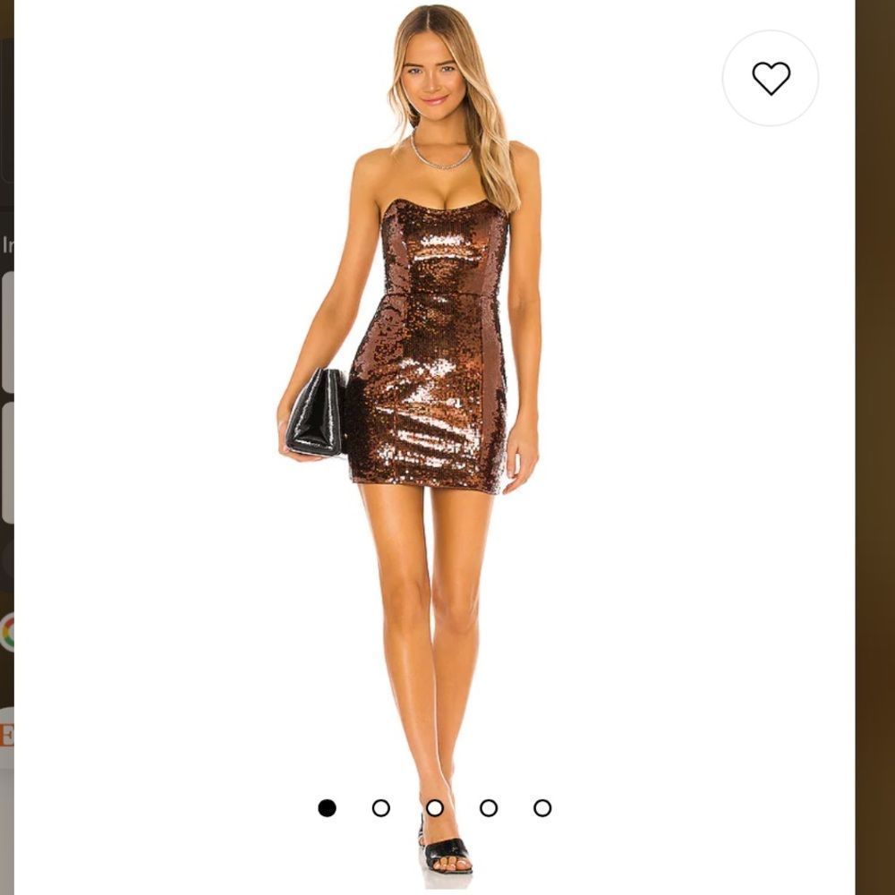 Revolve Camila Coelho | Renato Mini Sequin Dress in Chocolate